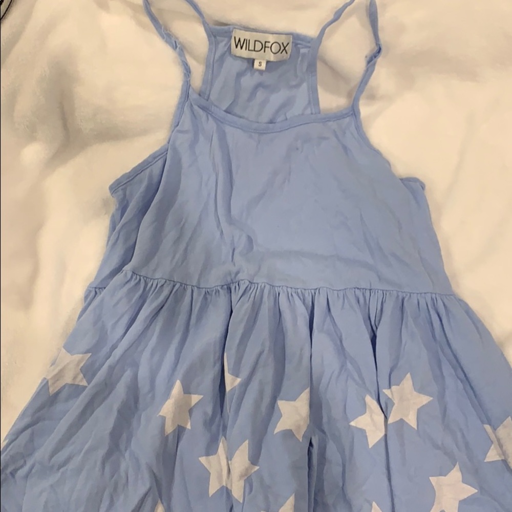 blue and white stars wild fox top!